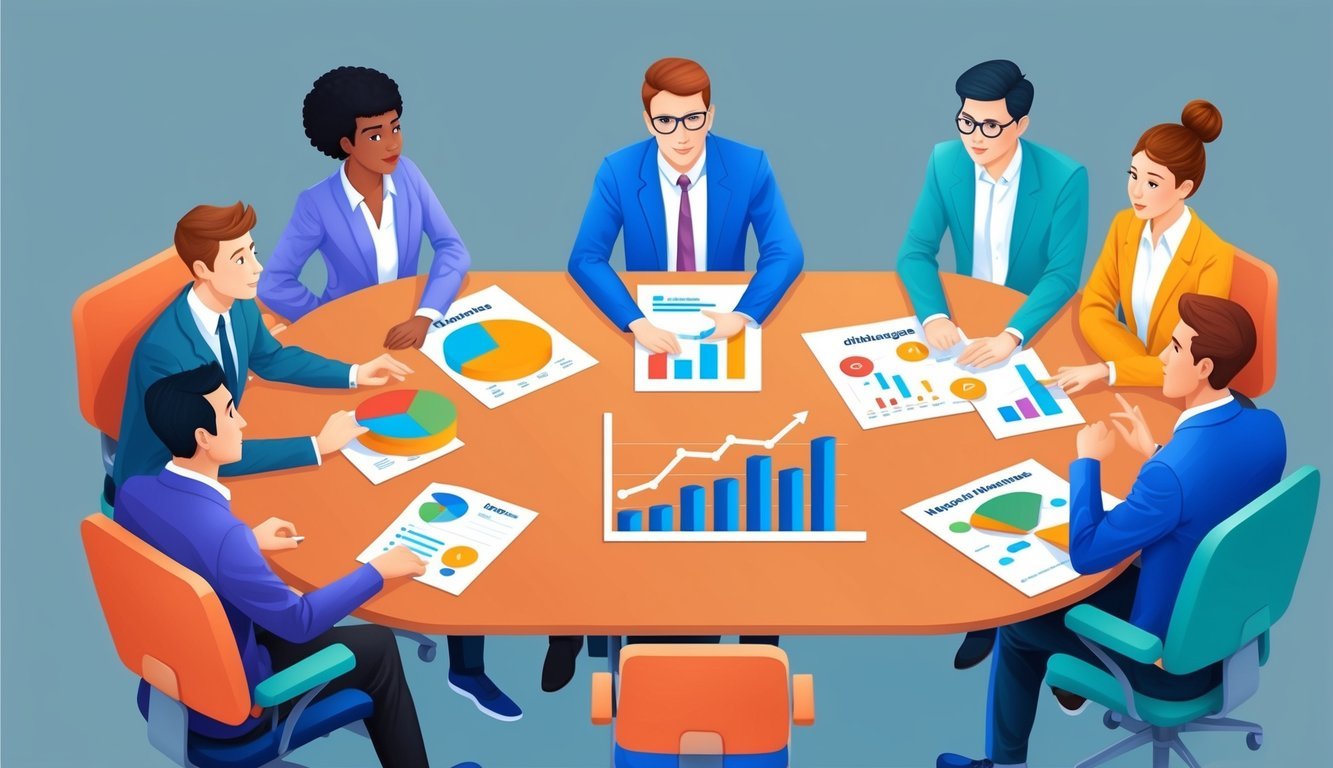 A group of people discussing and brainstorming around a table with charts and graphs, representing the challenges and advancements in understanding wrapped tokens