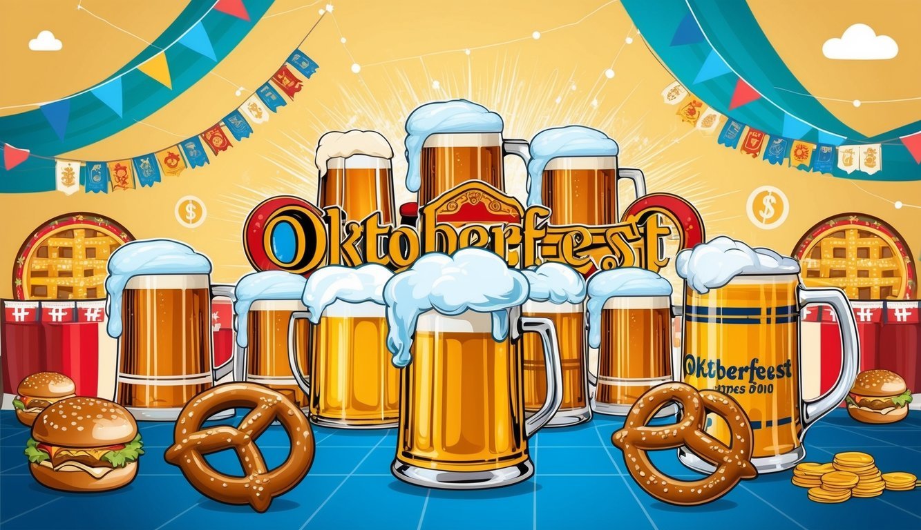 A lively Oktoberfest celebration with beer steins, pretzels, and traditional German decorations.</p><p>Flash loan concept represented by a digital transaction or financial chart