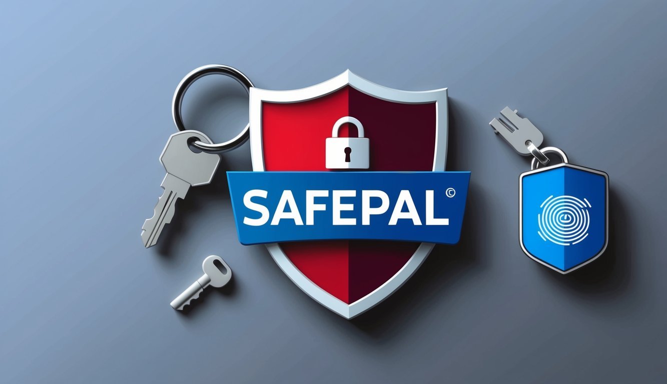 A SafePal (SFP) logo surrounded by a shield with a lock, key, and biometric scanner