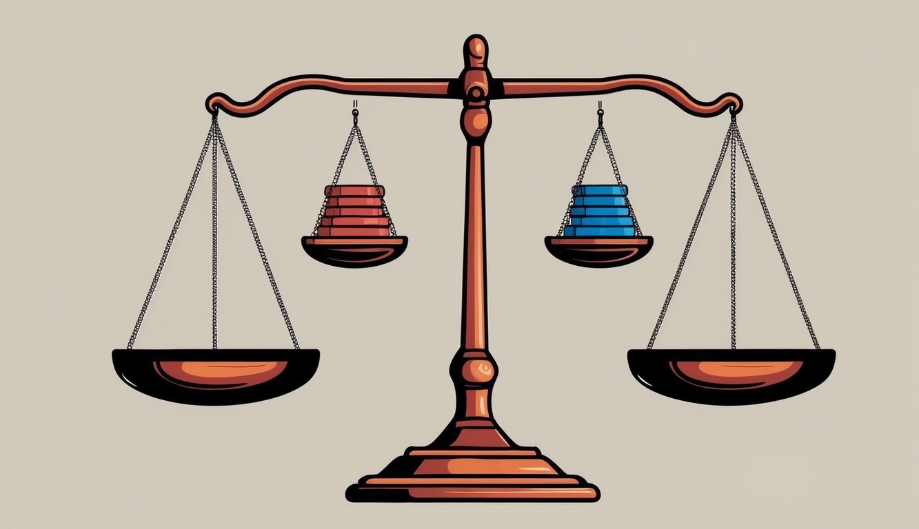 A scale with equal weights on both sides, symbolizing balance and equilibrium