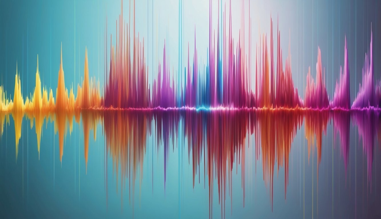 A colorful audio waveform pulsating with energy