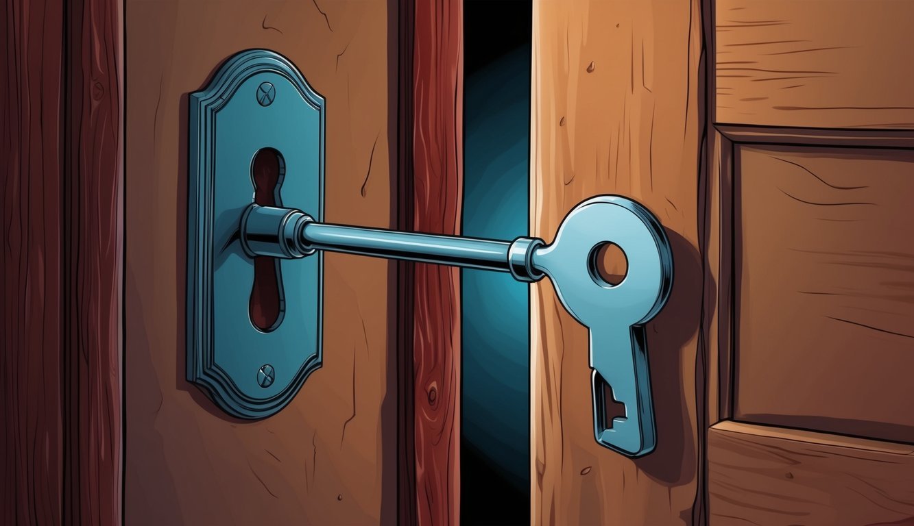 A mysterious key unlocking a hidden door